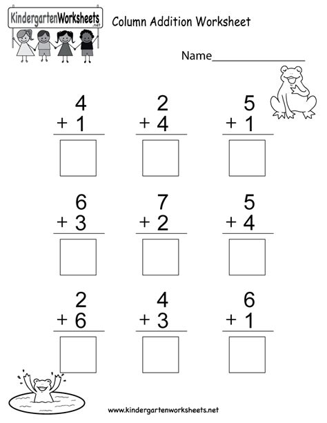 Easy Addition Worksheet For Kindergarten