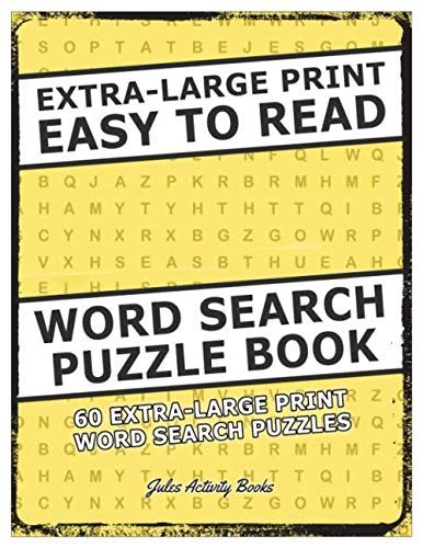 Extra Large Print Easy To Read Word Search Puzzle Book 60 Extra Large