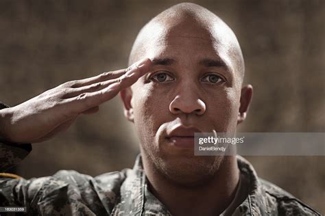 American Soldier Saluting High Res Stock Photo Getty Images