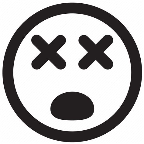 Dead Death Emoticon Outlines Icon Download On Iconfinder