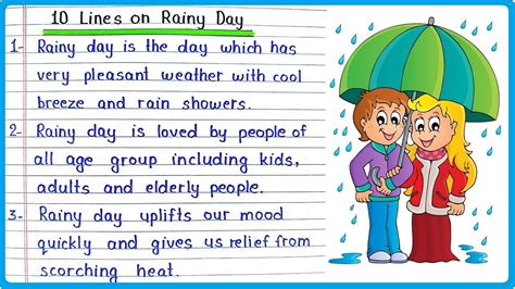 10 Lines Essay On Rainy Day In English Rainy Day 10 Points Few