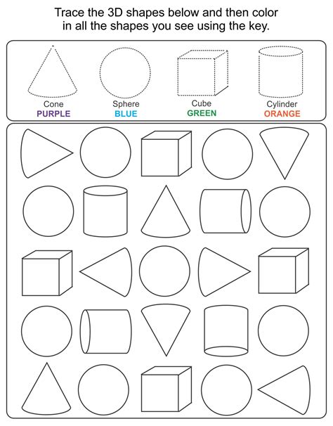 10 Best Printable 3d Shapes Kindergarten