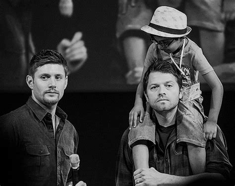 Jensen Misha And A Young Fan Jensen Ackles And Misha Collins Photo