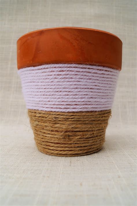 《半壶纱》 half pot of yarn (2016). buttons and paint...: ... and Yarn Wrapped Pots