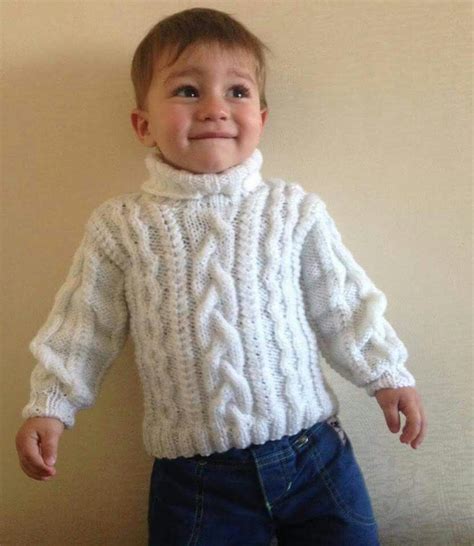 Suéter De Niño Knitting Patterns Boys White Cable Knit Sweater Baby
