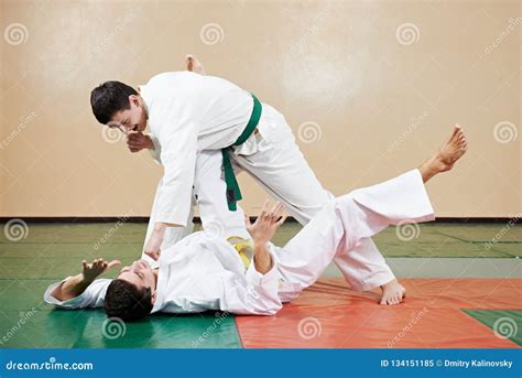 Taekwondo Exercises Training Throw Stock Image Image Of Fighting