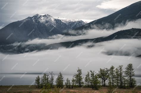 Premium Photo Timelapse Of Rainy Weather In Mountains Misty Fog