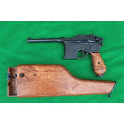 Mauser C96 Broomhandled Machine Pistol By Denix Relics Replica Weapons