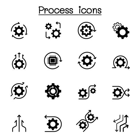 Process Icon Set Vector Illustration Graphic Design 2135143 Vector Art