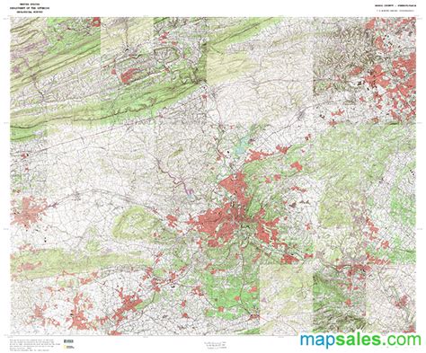 Berks County Pa Topo Wall Map By Marketmaps Mapsales
