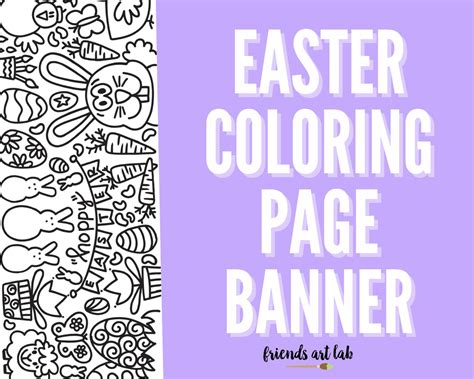 Easter Coloring Page Banner Etsy