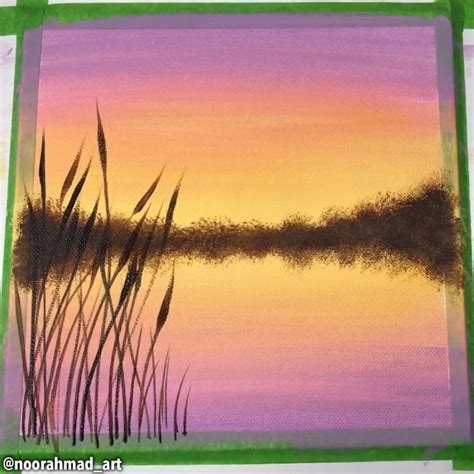 Easy Sunset Lake Acrylic Painting Video Simple Canvas Paintings