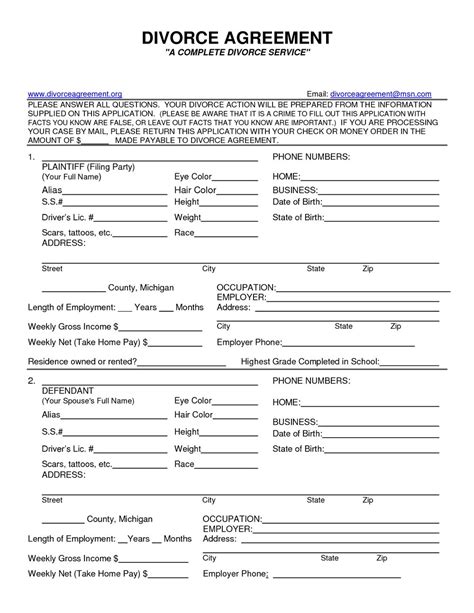 Tennessee Divorce Forms Free Templates In Pdf Word Tennessee Official