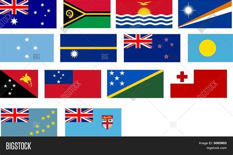 Flags All Pacific Basin Countries Image And Photo Bigstock