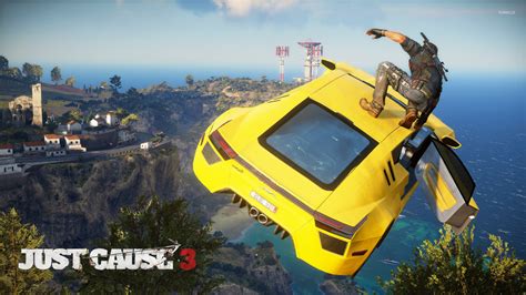 Rico Rodriguez On The Top Of A Car Just Cause 3 Wallpaper Game