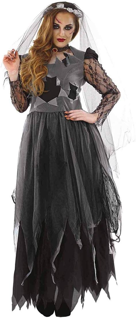 womens corpse bride costume adults black zombie wedding dress outfit large clothi
