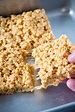 Soft and Chewy Peanut Butter Rice Krispie Treats | Flour on My Fingers