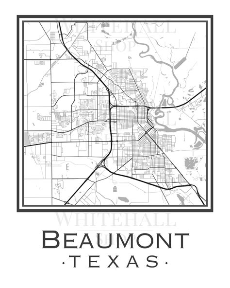 Beaumont Texas Map Digital Download Etsy Uk