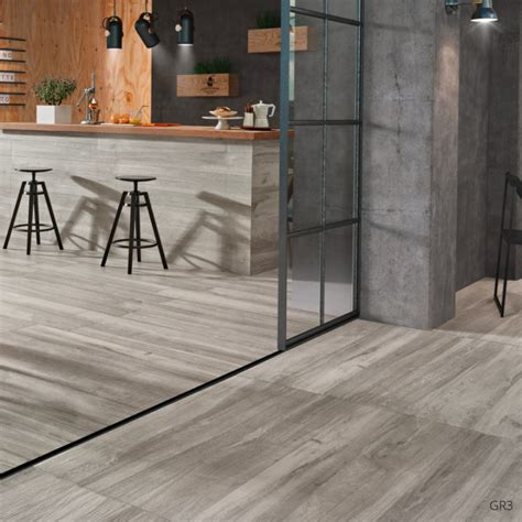 Grove Series Wood Effect Grey Porcelain Floor Tiles 1200x200mm