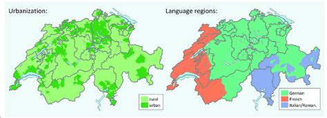 The four national languages of switzerland are german, french, italian and romansh. Urbanization classification and language regions in Switzerland | Download Scientific Diagram