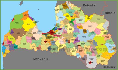 Administrative Map Of Latvia
