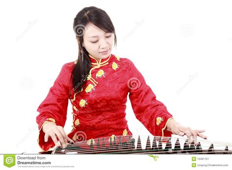 Chinese Zither Performer Stock Image Image Of China 13491727