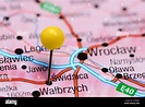 Swidnica pinned on a map of Poland Stock Photo - Alamy