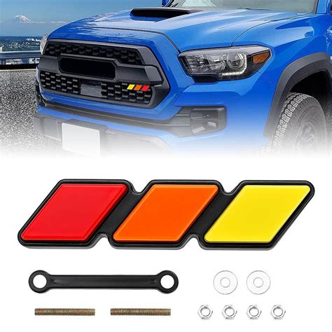 Roxmad Tri Color Front Grill Badge Emblem For Toyota Tacoma 4runner Tu