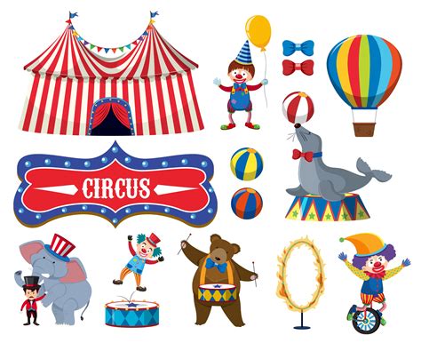 Set Of Various Circus Objects 696113 Vector Art At Vecteezy