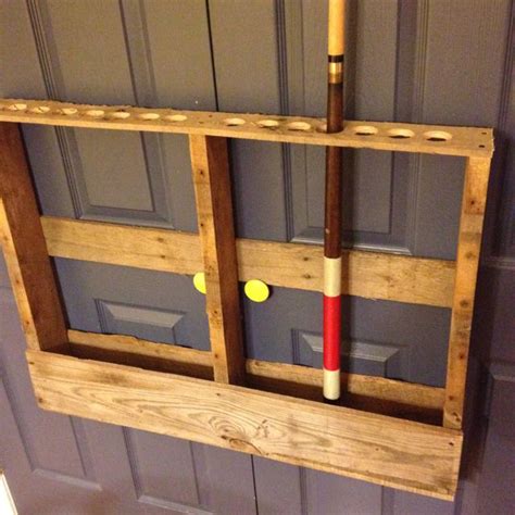 Maybe you would like to learn more about one of these? Pallet pool stick rack. | Pool table billiards room ...