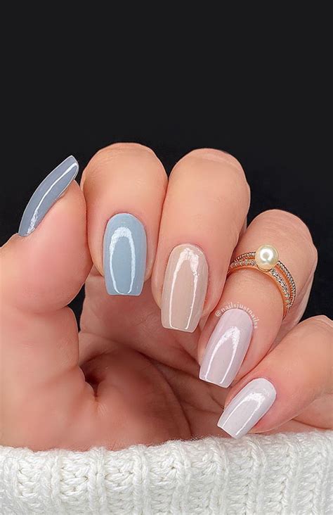 30 Cute Fall 2021 Nail Trends To Inspire You Nude To Blue Grey Ombre Nails