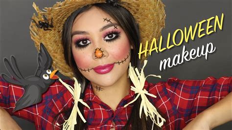 cute halloween scarecrow makeup tutorial youtube