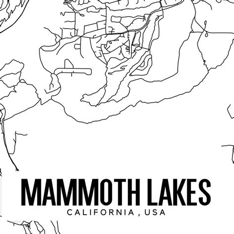 Mammoth Lakes Printable Map Mammoth California Map Poster Etsy