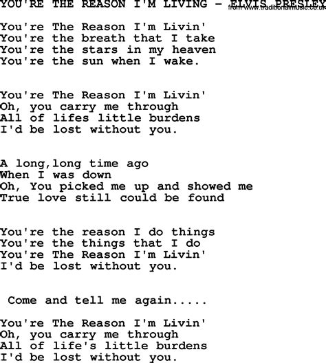 Youre The Reason Im Living Elvis Presley Txt By Elvis Presley