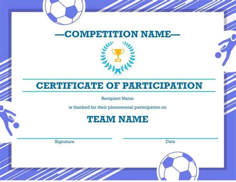 Soccer Award Certificates Kids Learning Activity With Regard To