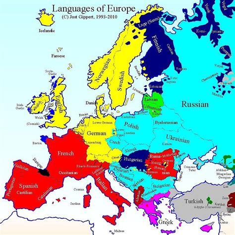 Language Map Of Europe Language Map Europe Map Map