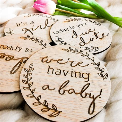 Set Of 12 Pregnancy Milestone Discs Nellies Wooden Workshop
