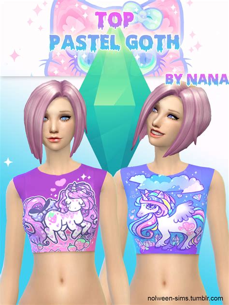 Sims 4 Custom Content Finds Nolween Sims Top Pastel Goth By Nana