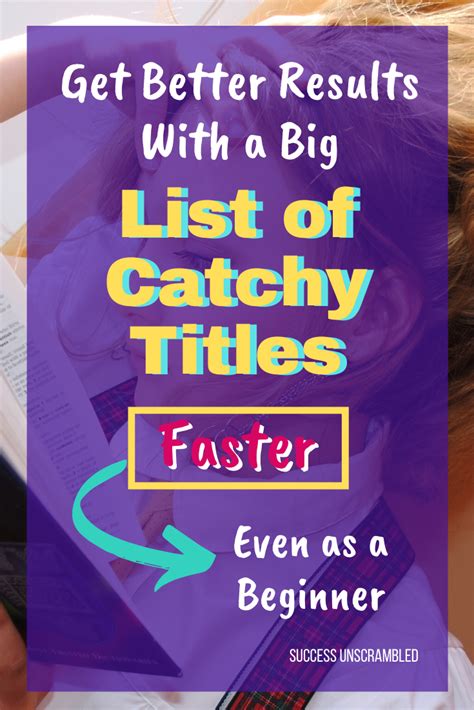 Get More Results With A Big List Of Catchy Titles Using These Hacks