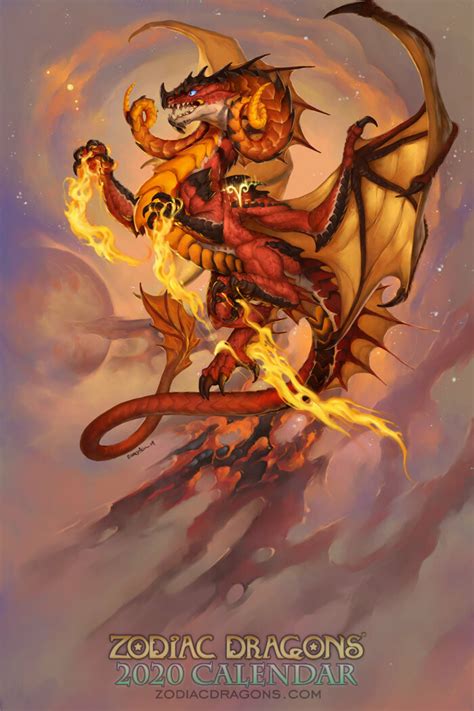 Artstation 2020 Zodiac Dragons Calendar Aries