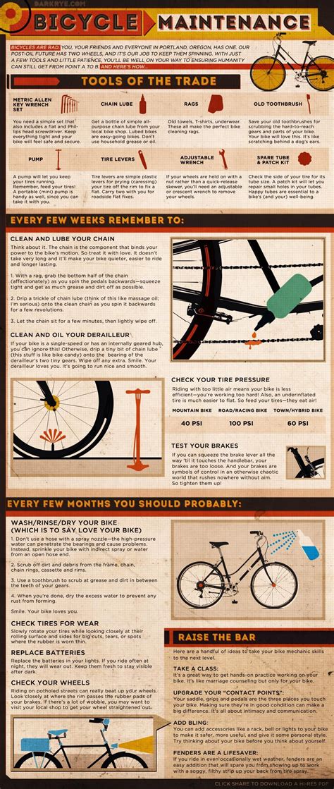 Bicycle Maintenance The Facts And How Infographic Bmx Bike Mtb