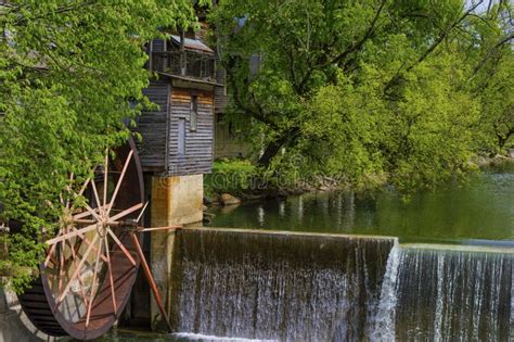 Historical Old Grist Mill Along The Little Pigeon River In Tennessee