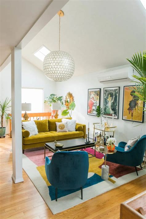 Vibrant Mid Century Glam Living Room Refresh The Reveal