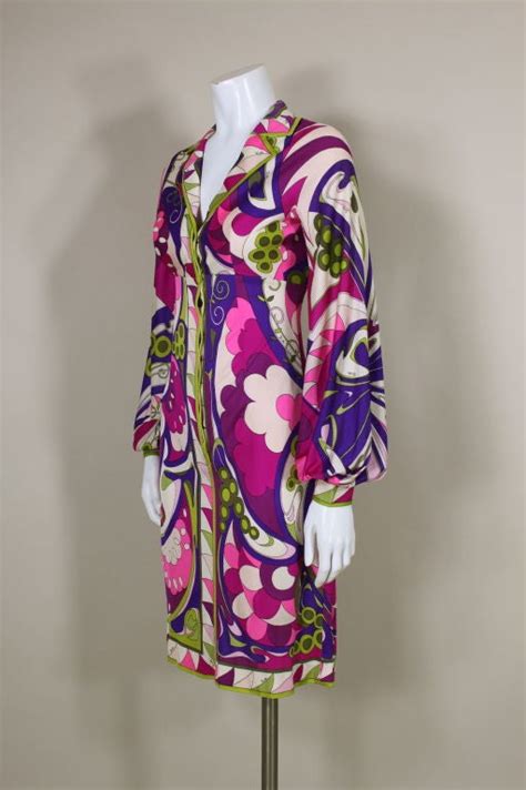pucci 1960s psychedelic floral silk dress for sale at 1stdibs