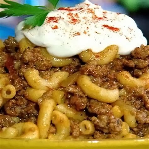 Remove from oven and top with cheddar. Bobby's Goulash Recipe courtesy Paula Deen | Cook'n is Fun ...