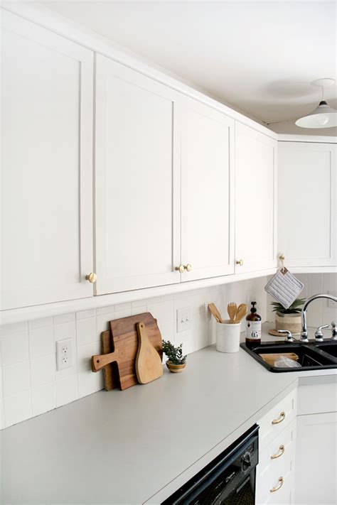 How To Add Trim And Paint Your Laminate Cabinets Brepurposed