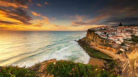 Coast And House On Rock Landscape During Sunset Hd Nature Wallpapers