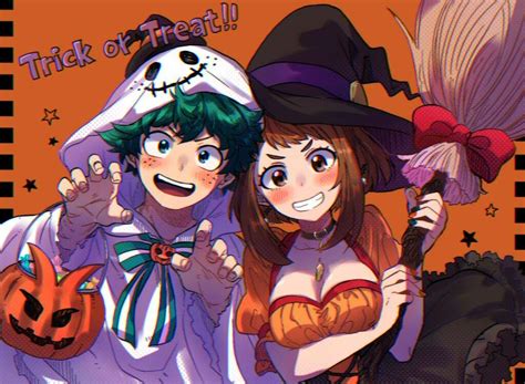 Dibujo De Deku Y Uraraka Halloween Boku No Hero Academia Amino Amino