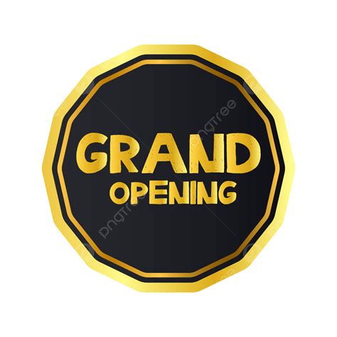 Golden Text Grand Opening Circle Desing Circle Grand Opening Png And
