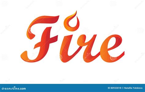 Fire Word In Gradient Stock Vector Illustration Of Energy 80933018